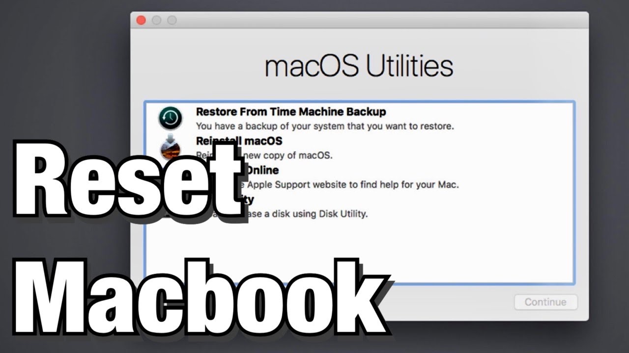 restore macbook air to factory settings